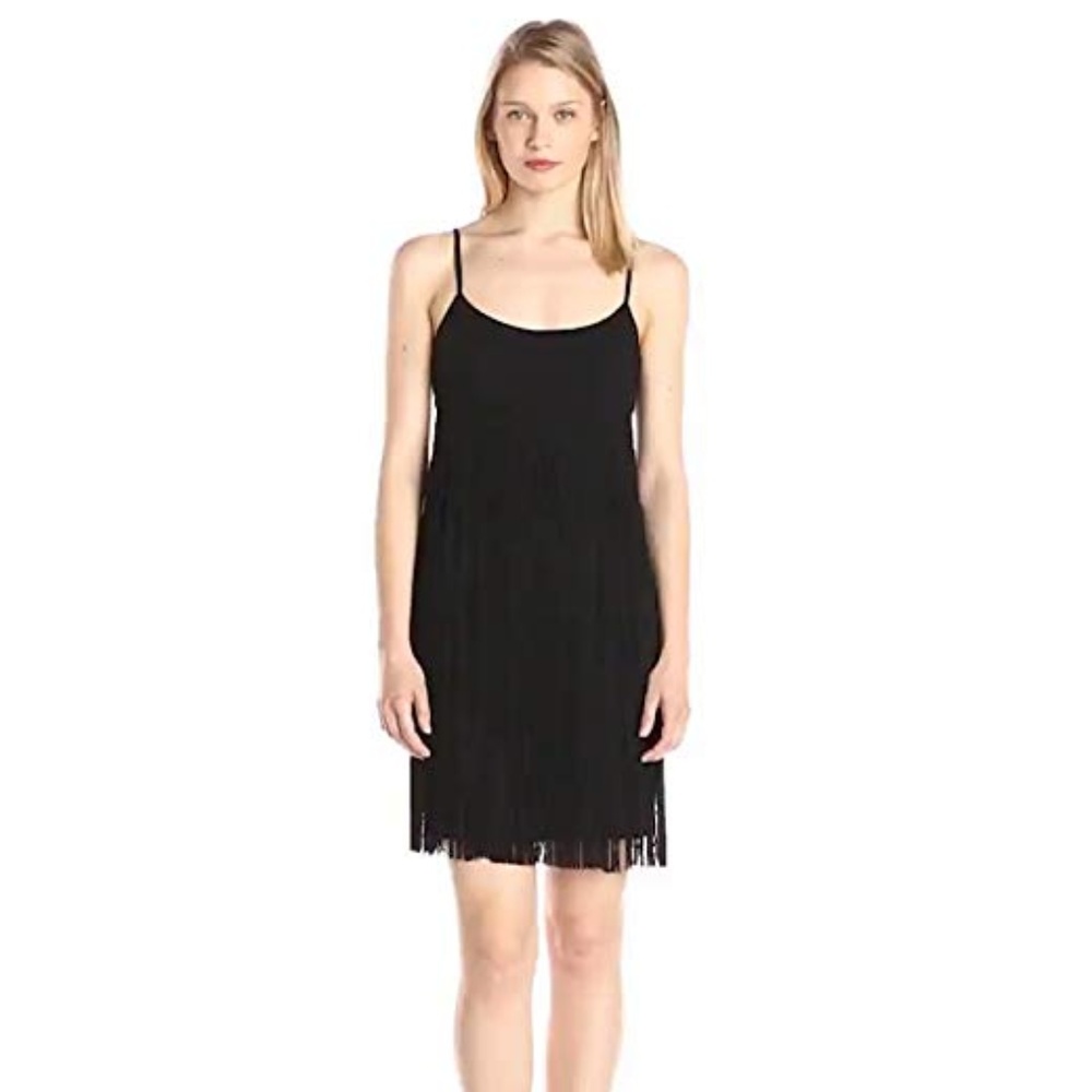 Calvin Klein Black Fringe Mini Dress